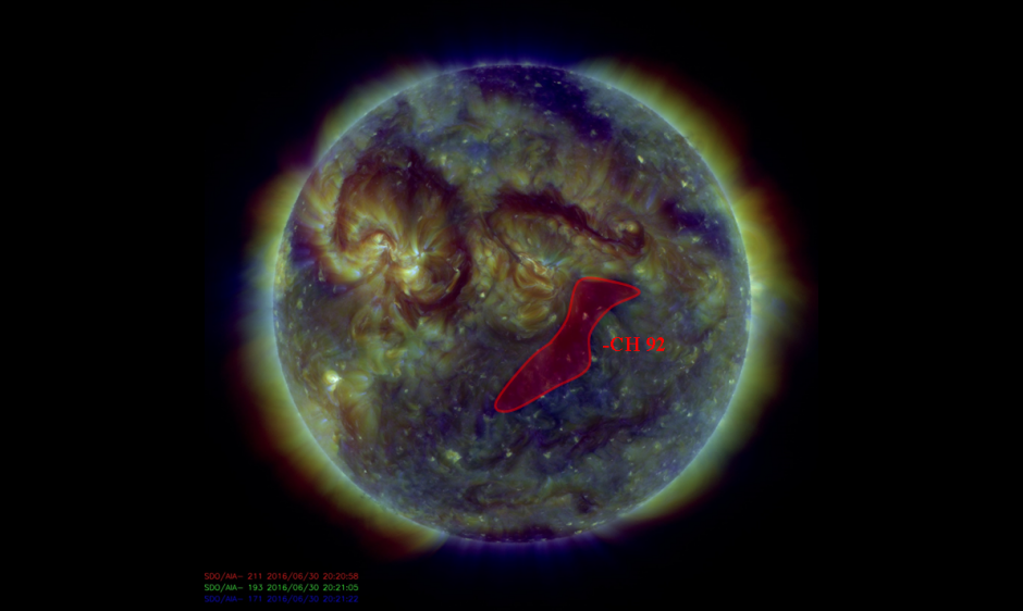 Negative Polarity Coronal Hole 92