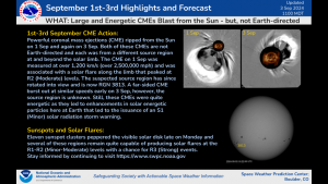 Strong, non-Earth Directed CMEs Depart the Sun 1-3 September