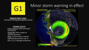 G1 Warning and Auroral Oval Forecast