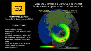 G2 Warning/Observed 22 Aug Aurora Forecast